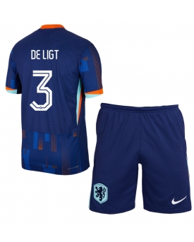 Paesi Bassi Matthijs de Ligt #3 Maglia Gara Trasferta Repliche Europei 2024 Bambino